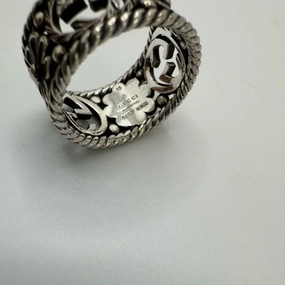 GUCCI INTERLOCKING SILVER RING - Picture 3 of 11